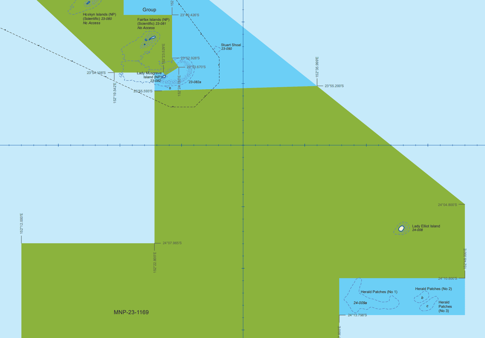 Map of Capricorn Bunker Group showing the Great Barrier Reef Marine Parks Zoning